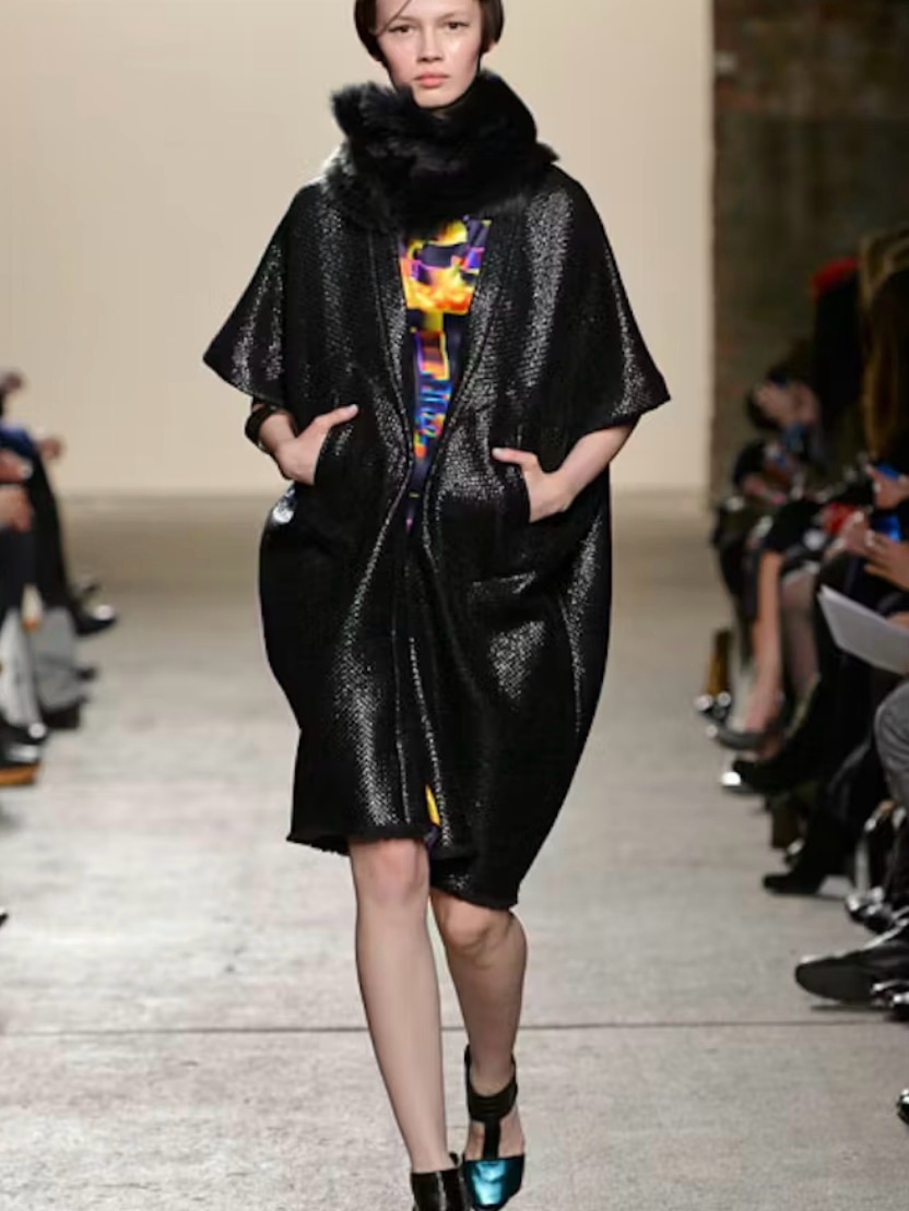 Zero + Maria Cornejo Black Glimmer Open Front Woven Jacket- Fw 2013